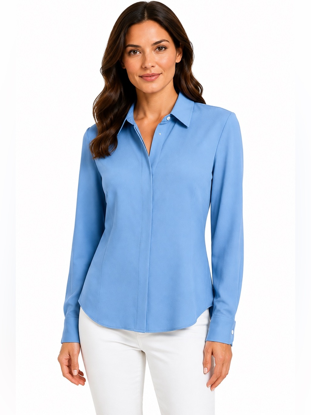 Women's Blue Long Sleeve Top